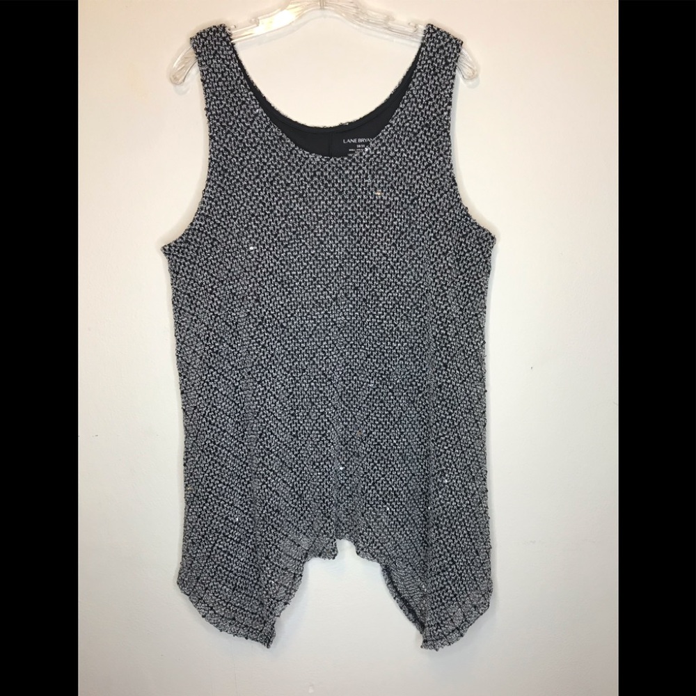 Lane Bryant Black White Sequin Tank